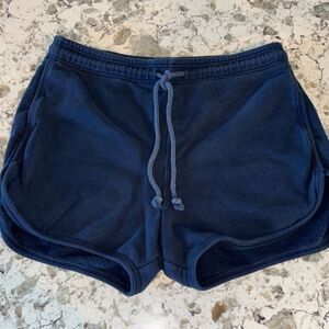 Reformation Jeans navy blue sweat fleece shorts XS tie/elastic waist